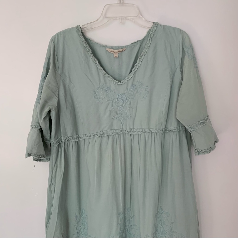 Soft Surroundings Embroidered Prairie Cottagecore Maxi Nightgown Dress - Picture 5 of 6